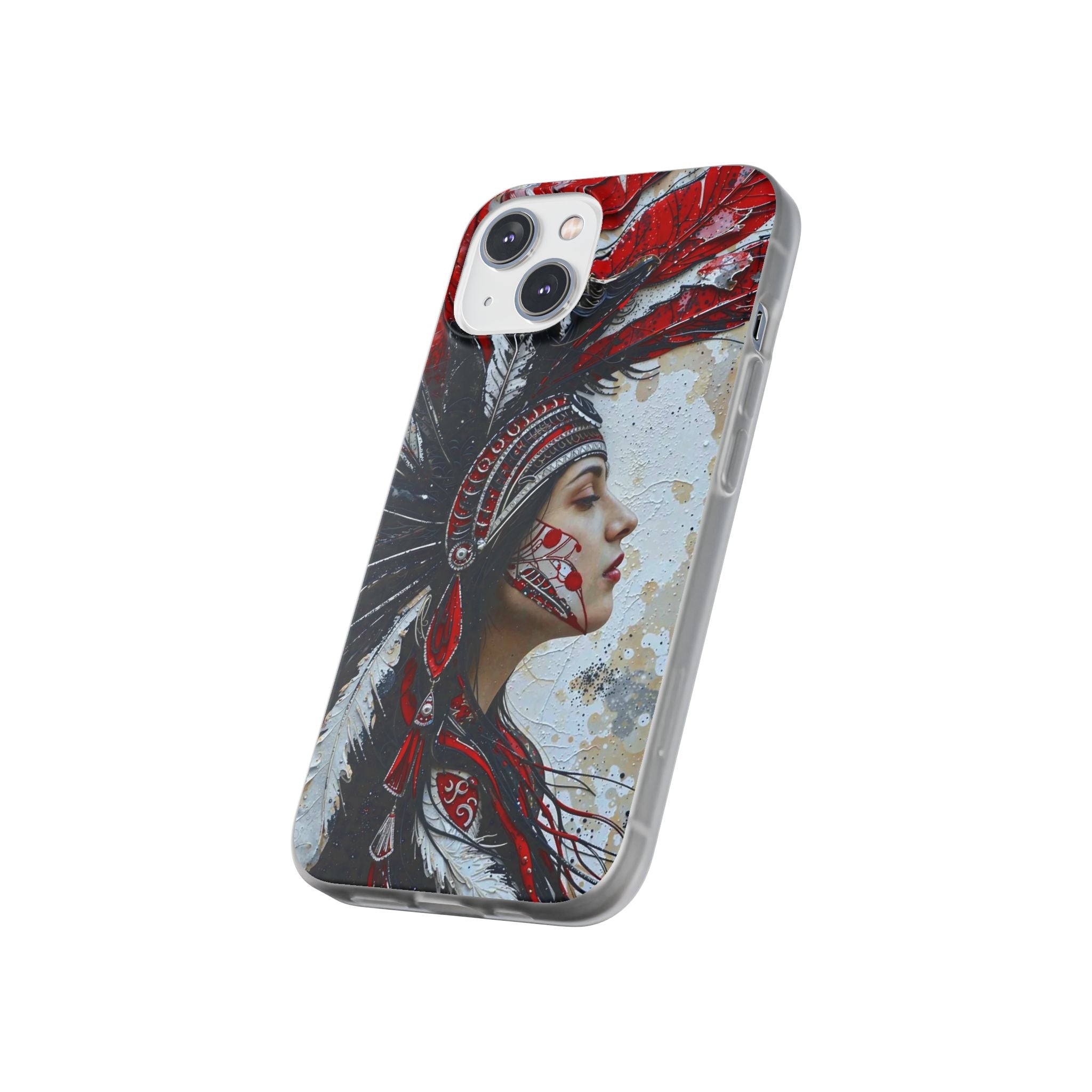 Aztec Silent Goddess – Flexi Phone Case (iPhone & Samsung • Clear TPU • Made in USA • Personalized Option)