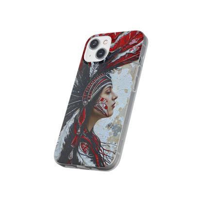Aztec Silent Goddess – Flexi Phone Case (iPhone & Samsung • Clear TPU • Made in USA • Personalized Option)