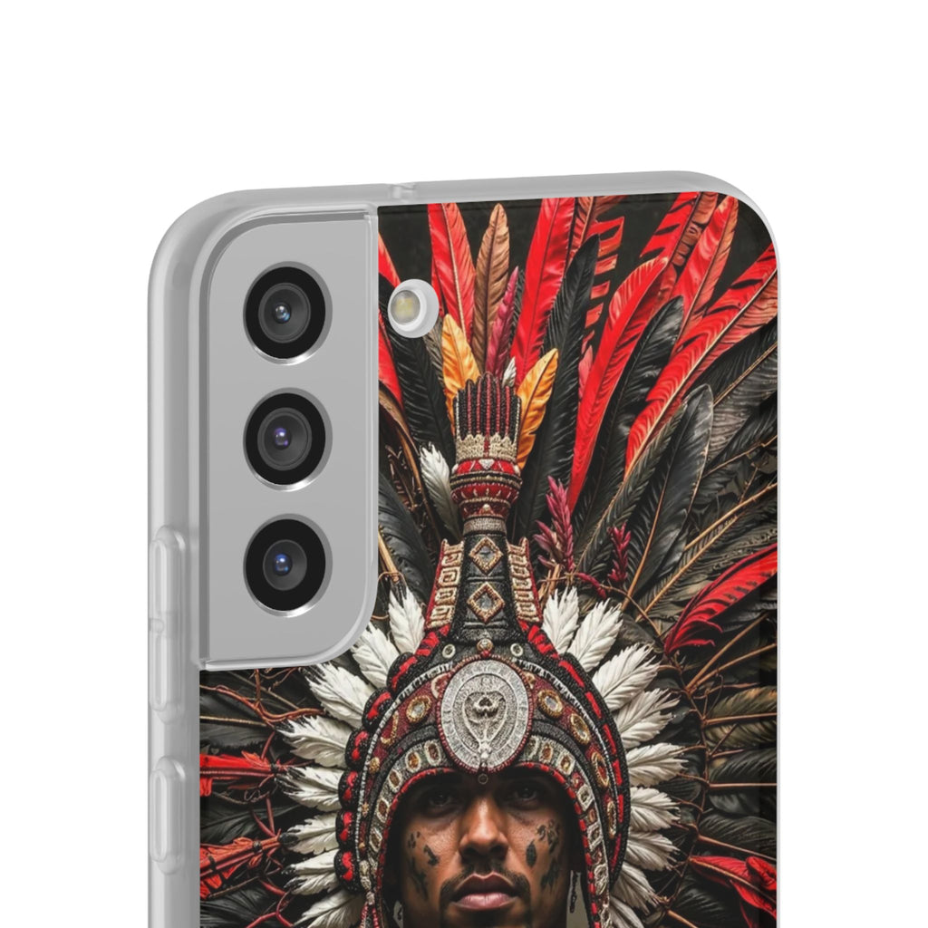 Aztec Warrior Eagle – Flexi Phone Case (iPhone & Samsung • Clear TPU • Made in USA • Personalized Option)