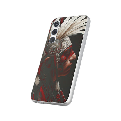 Aztec Warrior King – Flexi Phone Case (iPhone & Samsung • Clear TPU • Made in USA • Personalized Option)