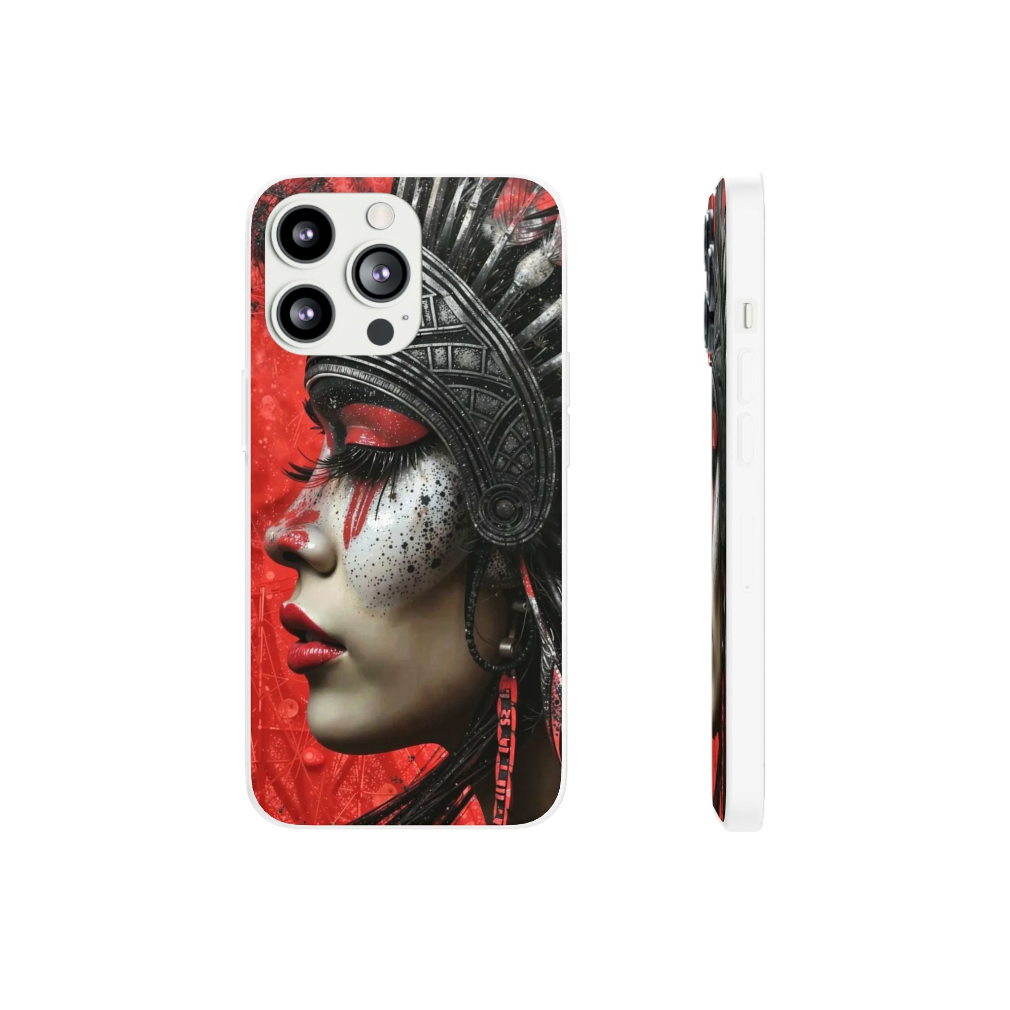 Aztec Fearless Goddess – Flexi Phone Case (iPhone & Samsung • Clear TPU • Made in USA • Personalized Option)
