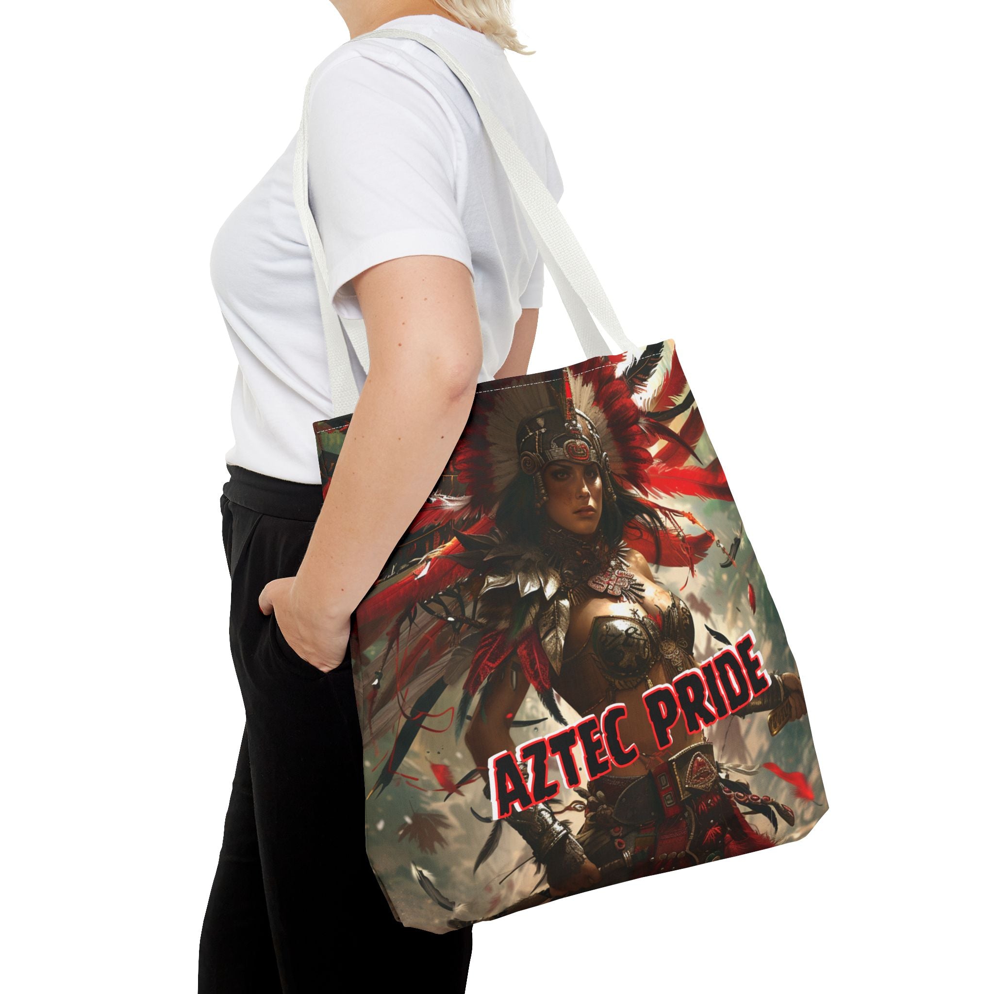 Aztec Blood Feather Goddess Tote Bag – Aztec-Inspired Reusable Shopping Bag | GringoArte