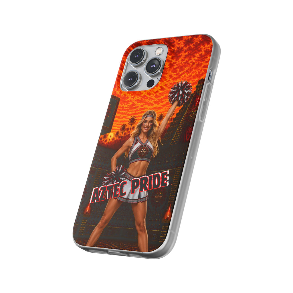 Aztec Cheerleader Warrior – Flexi Phone Case (iPhone & Samsung • Clear TPU • Made & Shipped in the USA • 🚚 FREE USA Shipping • Personalized Option)