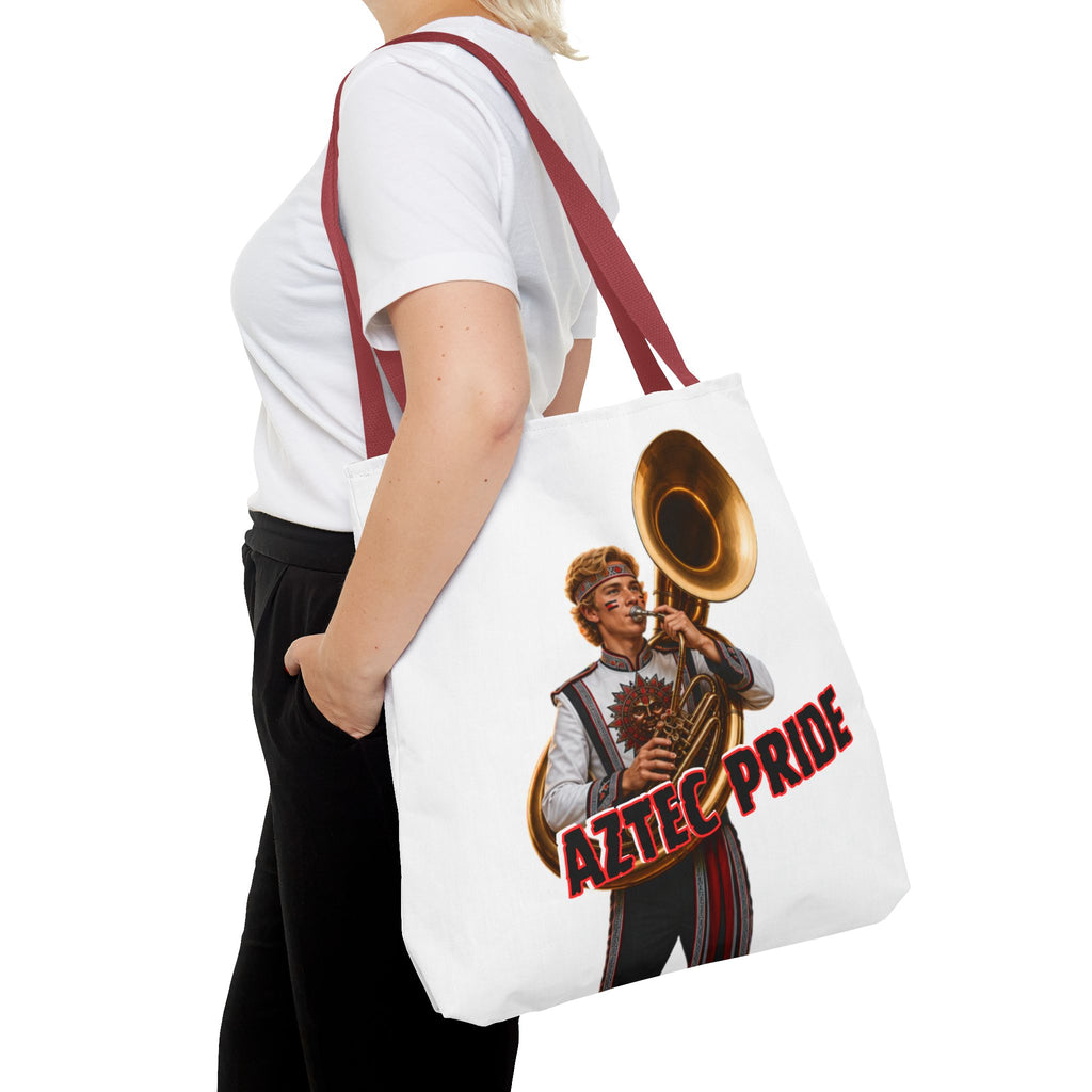 Aztec Band Warrior Tote Bag | Aztec-Inspired AI Art • Made & Shipped in the USA • 🚚 FREE USA Shipping • FREE Personalization
