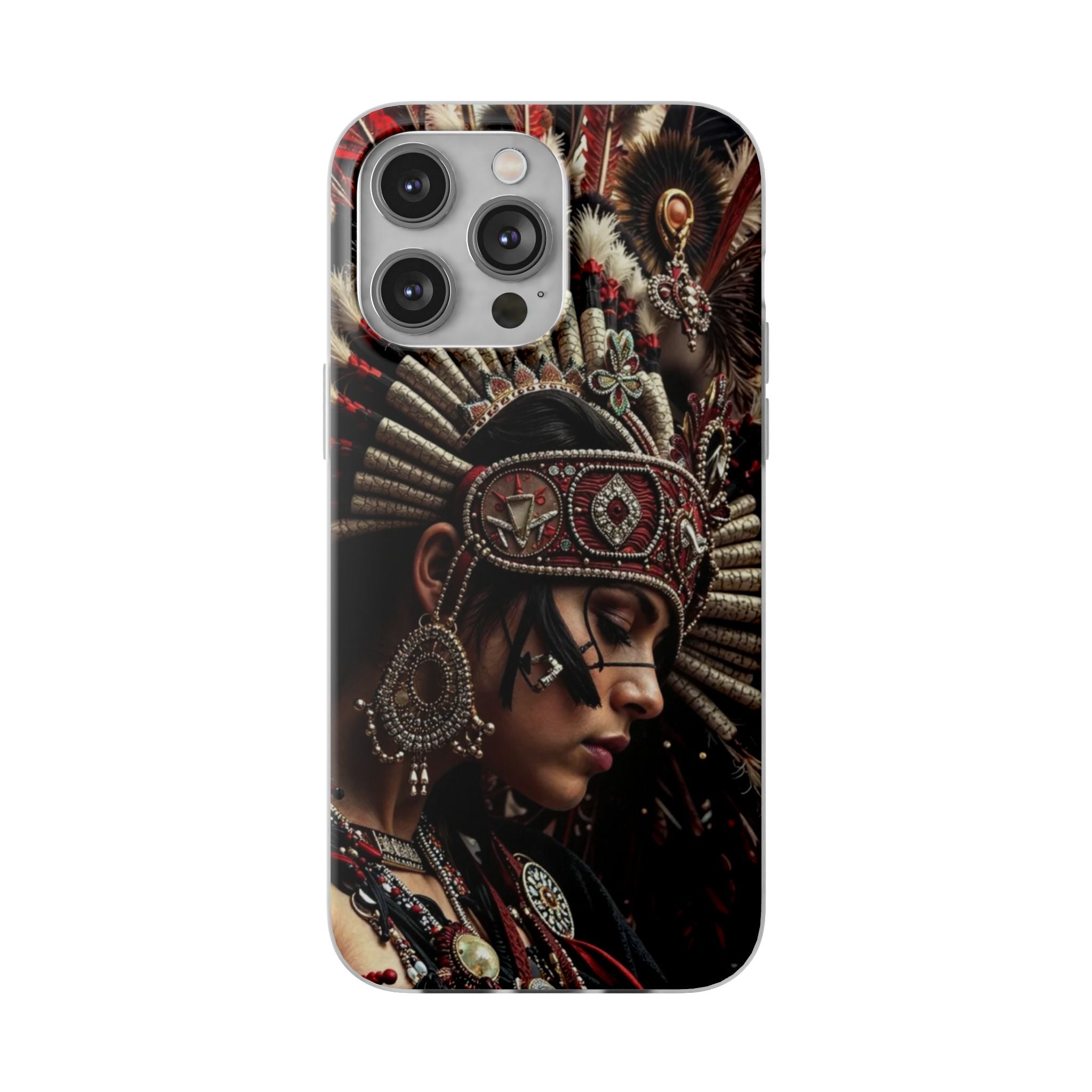 Aztec Goddess Spirit – Flexi Phone Case (iPhone & Samsung • Clear TPU • Made in USA • Personalized Option)