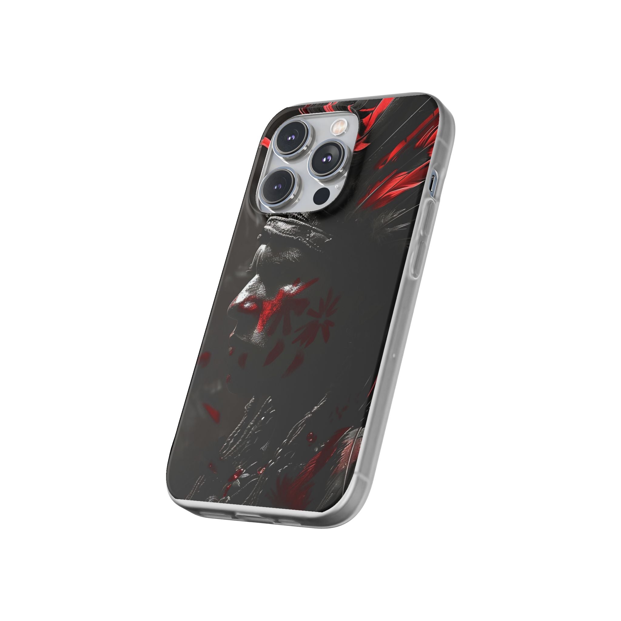 Aztec Jaguar Warrior – Flexi Phone Case (iPhone & Samsung • Clear TPU • Made in USA • Personalized Option)