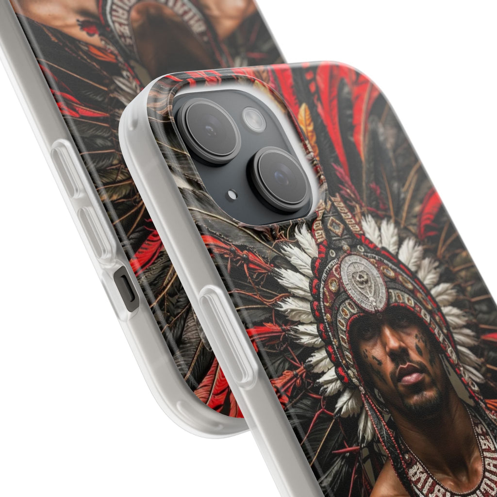 Aztec Warrior Eagle – Flexi Phone Case (iPhone & Samsung • Clear TPU • Made in USA • Personalized Option)