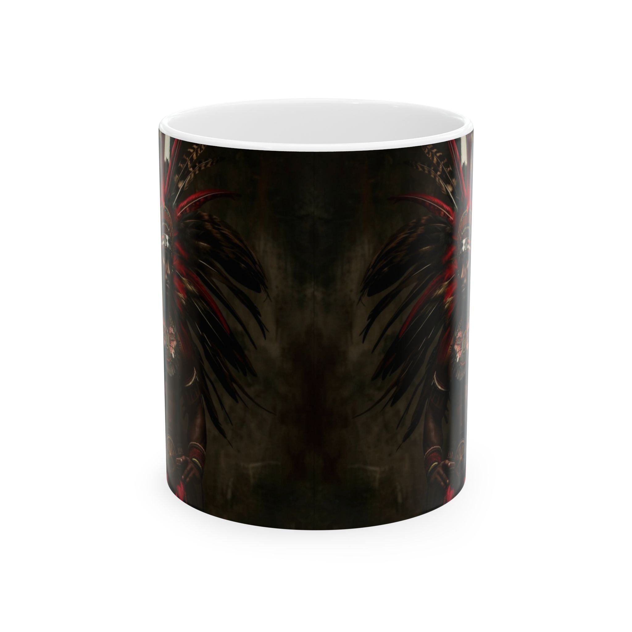 Aztec Panther Warrior – Ceramic Mug (11oz, 15oz • Dishwasher & Microwave Safe • Made in USA • Personalized Option)