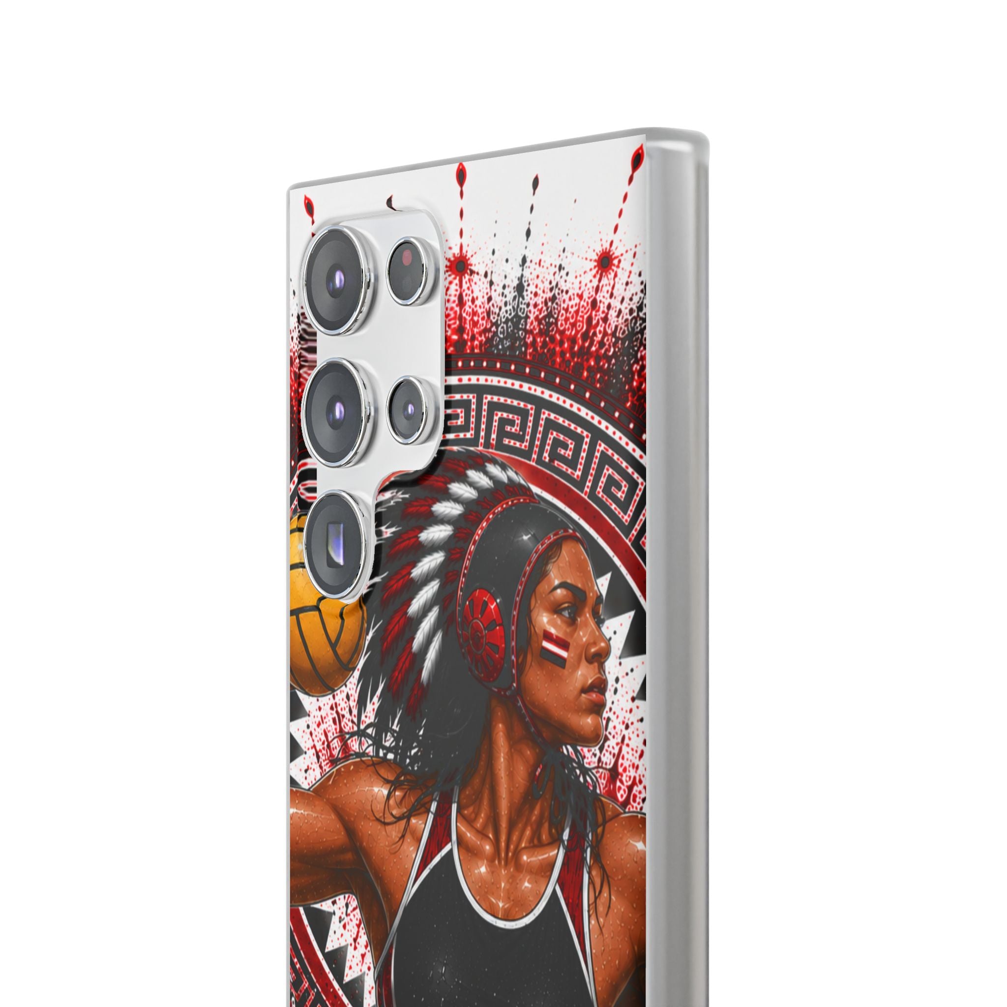 Aztec Water Polo Warrior – Flexi Phone Case (iPhone & Samsung • Clear TPU • Made in USA • Personalized Option)