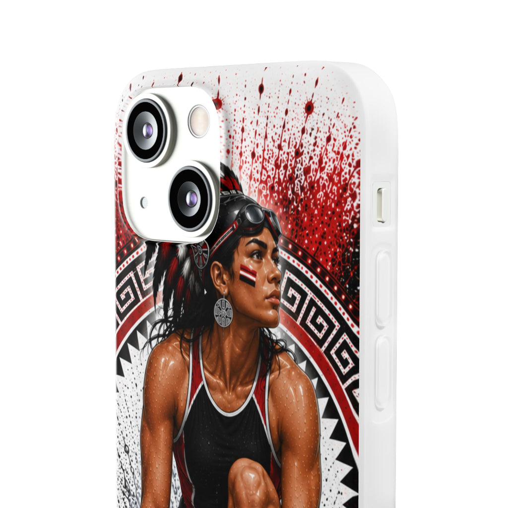 Aztec Swim & Dive Warrior – Flexi Phone Case (iPhone & Samsung • Clear TPU • Made & Shipped in the USA • 🚚 FREE USA Shipping • Personalized Option)