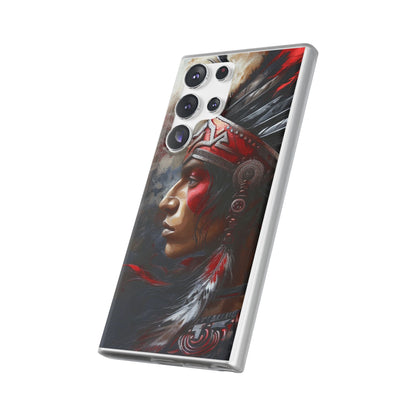 Aztec Silent Warrior – Flexi Phone Case (iPhone & Samsung • Clear TPU • Made in USA • Personalized Option)
