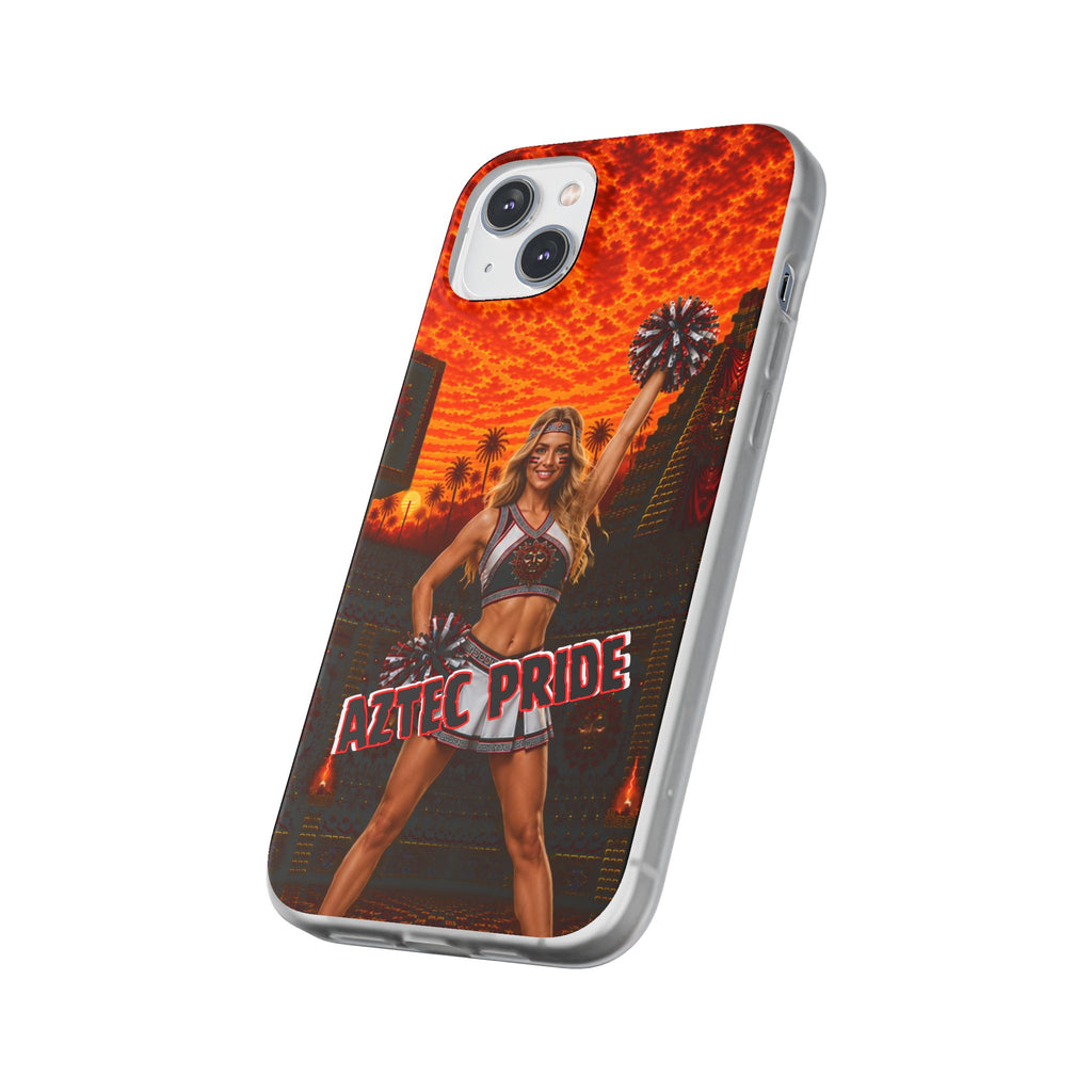 Aztec Cheerleader Warrior – Flexi Phone Case (iPhone & Samsung • Clear TPU • Made & Shipped in the USA • 🚚 FREE USA Shipping • Personalized Option)