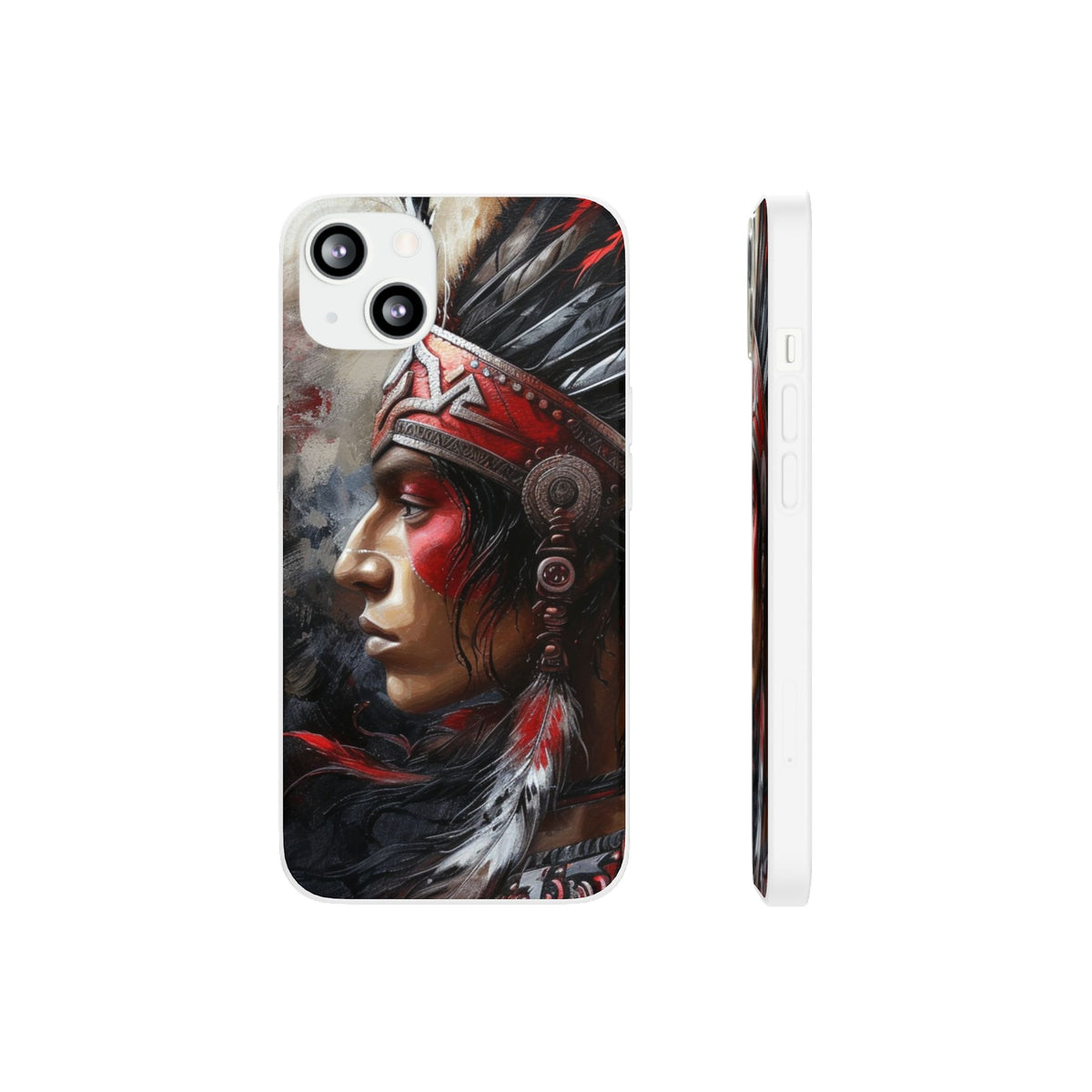 Aztec Silent Warrior – Flexi Phone Case (iPhone & Samsung • Clear TPU • Made in USA • Personalized Option)