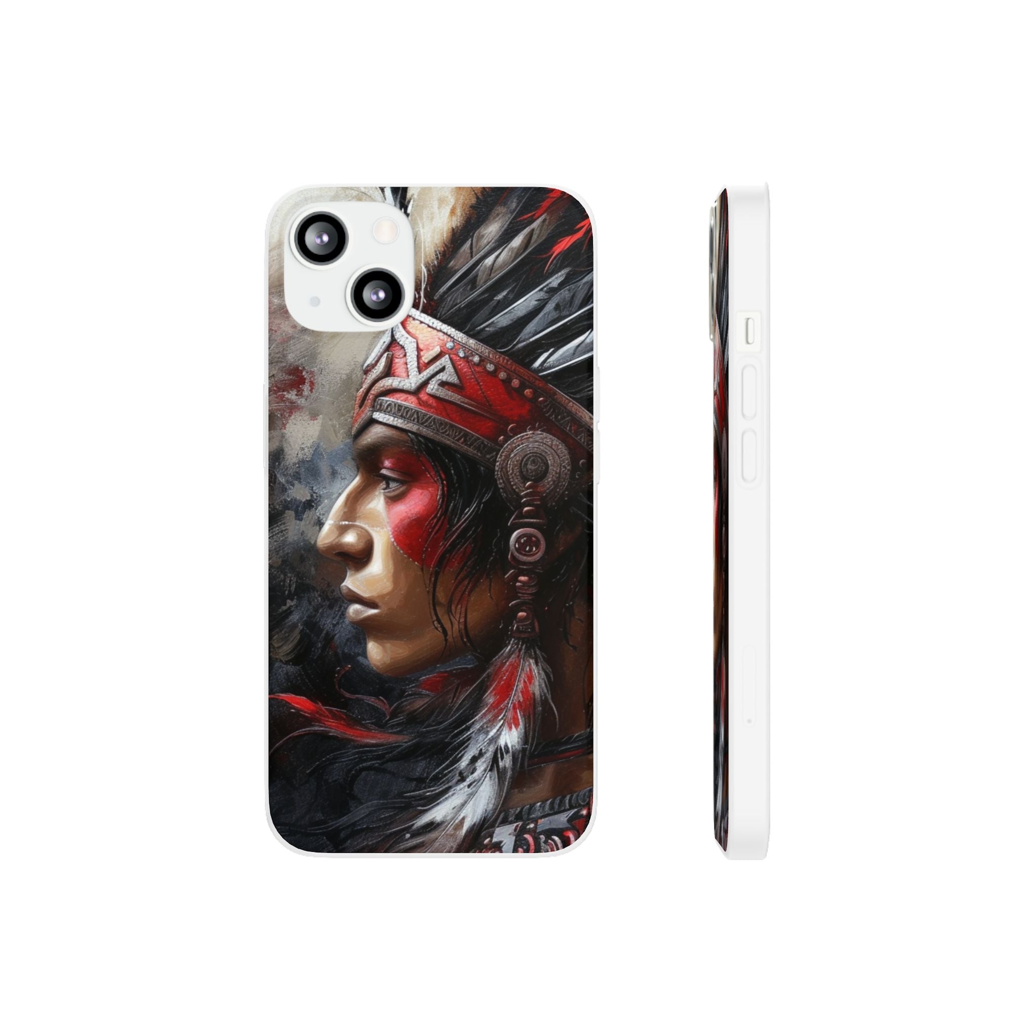 Aztec Silent Warrior – Flexi Phone Case (iPhone & Samsung • Clear TPU • Made in USA • Personalized Option)