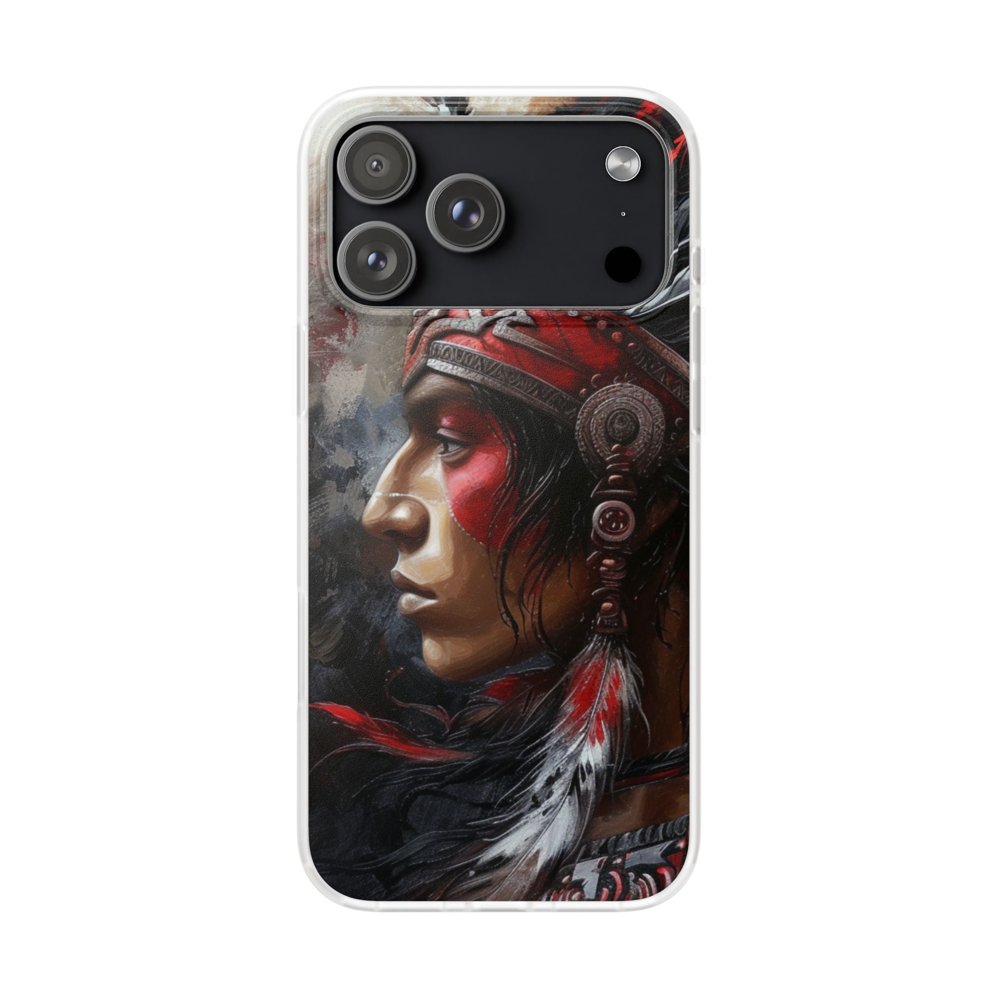 Aztec Silent Warrior – Flexi Phone Case (iPhone & Samsung • Clear TPU • Made in USA • Personalized Option)