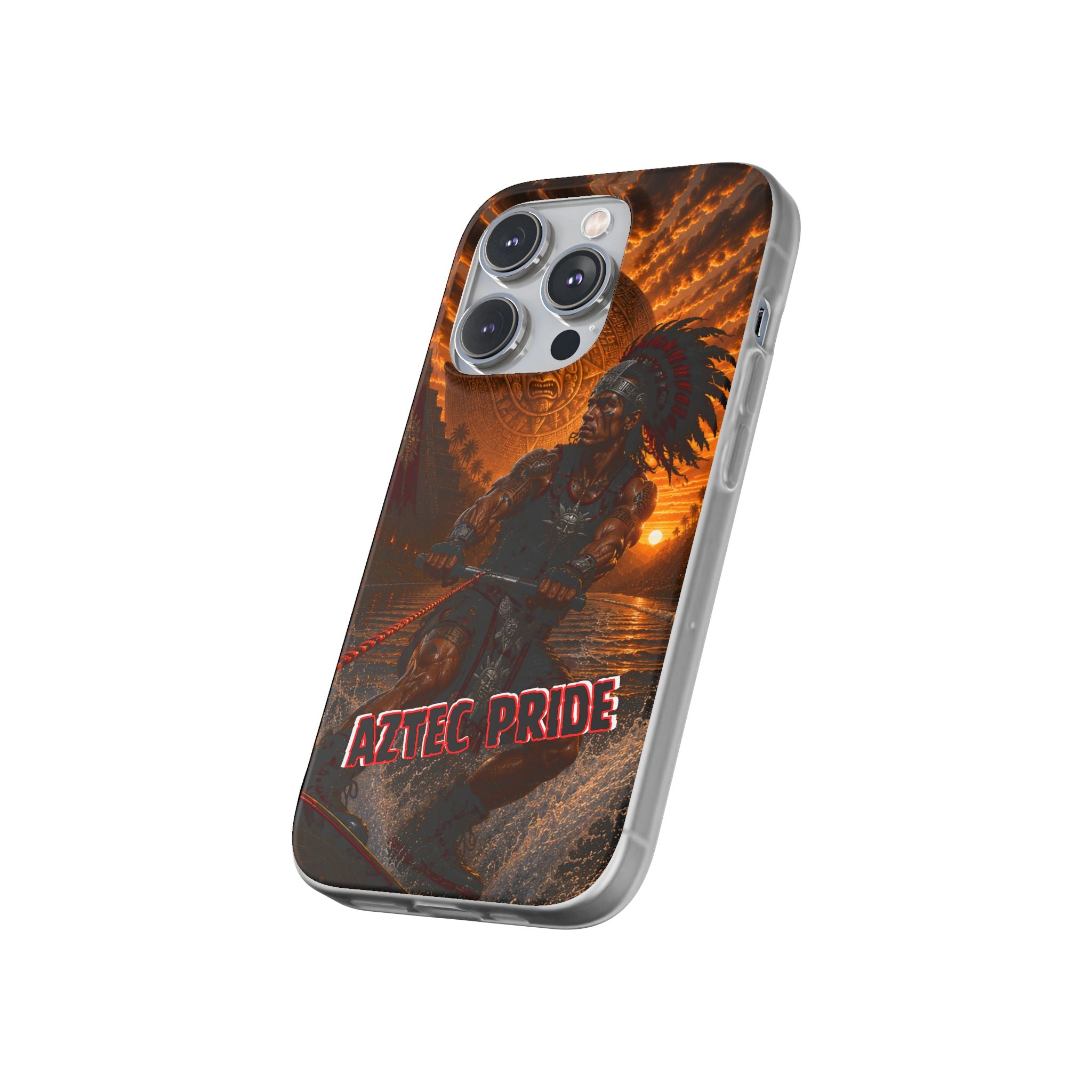 Aztec Wakeboard Male Warrior – Flexi Phone Case (iPhone & Samsung • Clear TPU • Made & Shipped in the USA • 🚚 FREE USA Shipping • Personalized Option)
