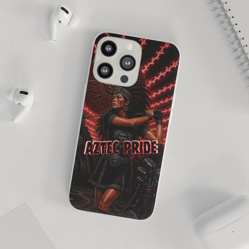 Aztec Golf Female Warrior – Flexi Phone Case (iPhone & Samsung • Clear TPU • Made & Shipped in the USA • 🚚 FREE USA Shipping • Personalized Option)