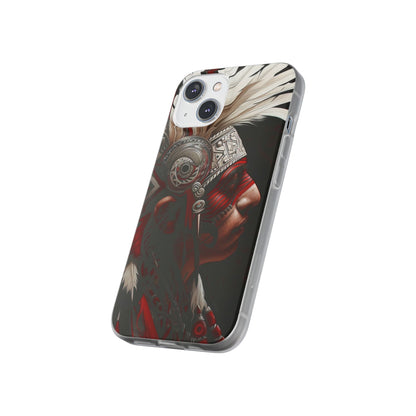 Aztec Warrior King – Flexi Phone Case (iPhone & Samsung • Clear TPU • Made in USA • Personalized Option)