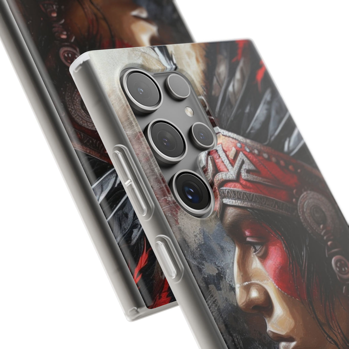 Aztec Silent Warrior – Flexi Phone Case (iPhone & Samsung • Clear TPU • Made in USA • Personalized Option)