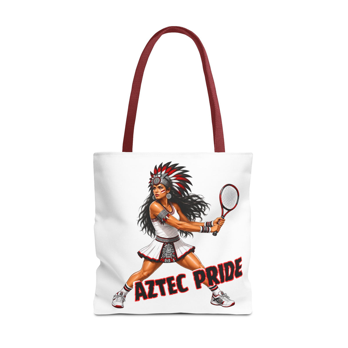Aztec Tennis Female Warrior Tote Bag | Aztec-Inspired AI Art • Made & Shipped in the USA • 🚚 FREE USA Shipping • FREE Personalization