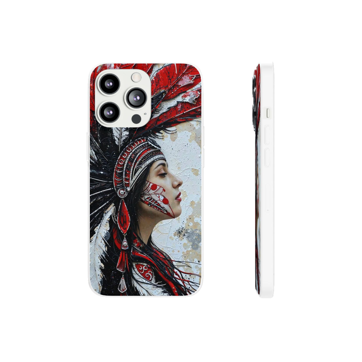 Aztec Silent Goddess – Flexi Phone Case (iPhone & Samsung • Clear TPU • Made in USA • Personalized Option)