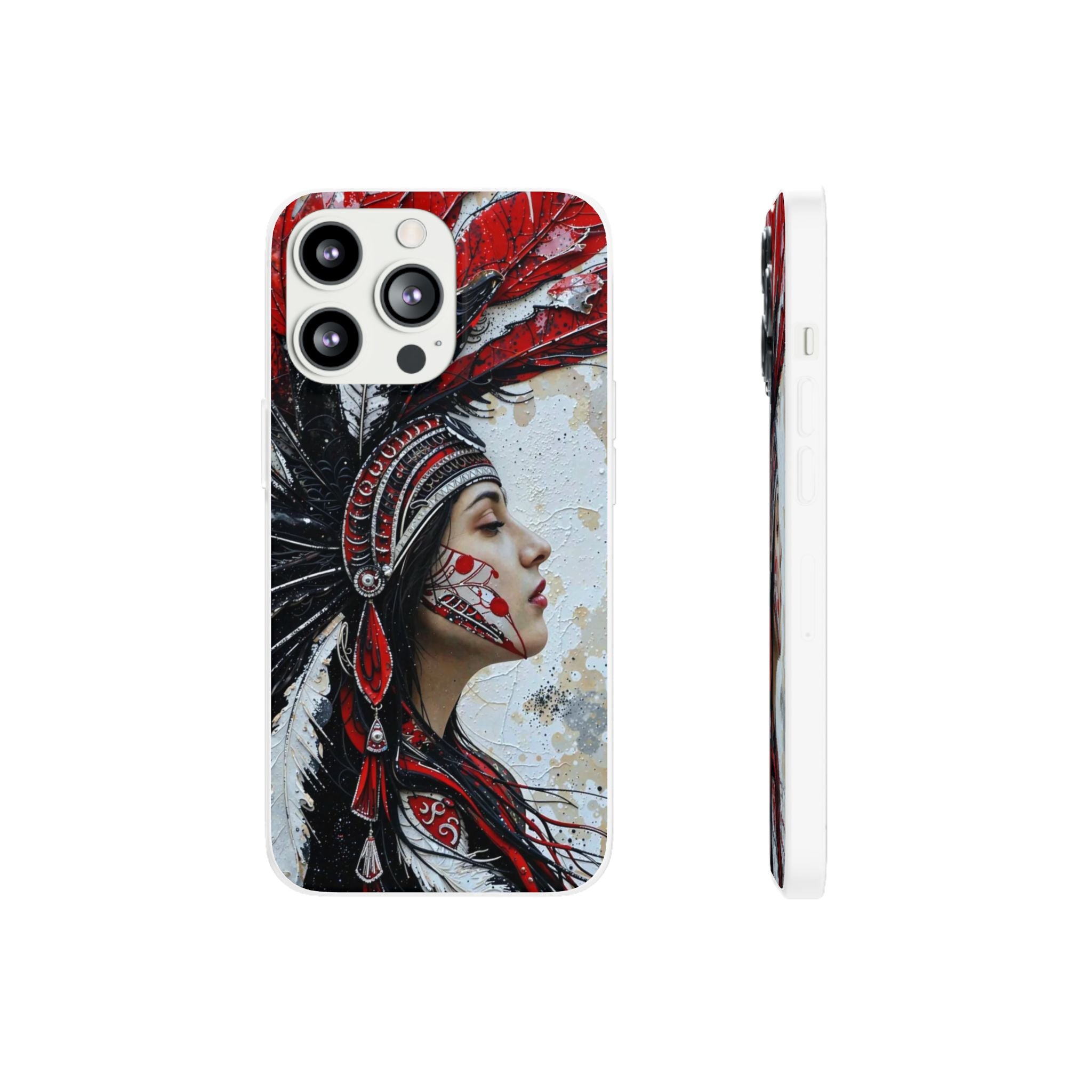 Aztec Silent Goddess – Flexi Phone Case (iPhone & Samsung • Clear TPU • Made in USA • Personalized Option)