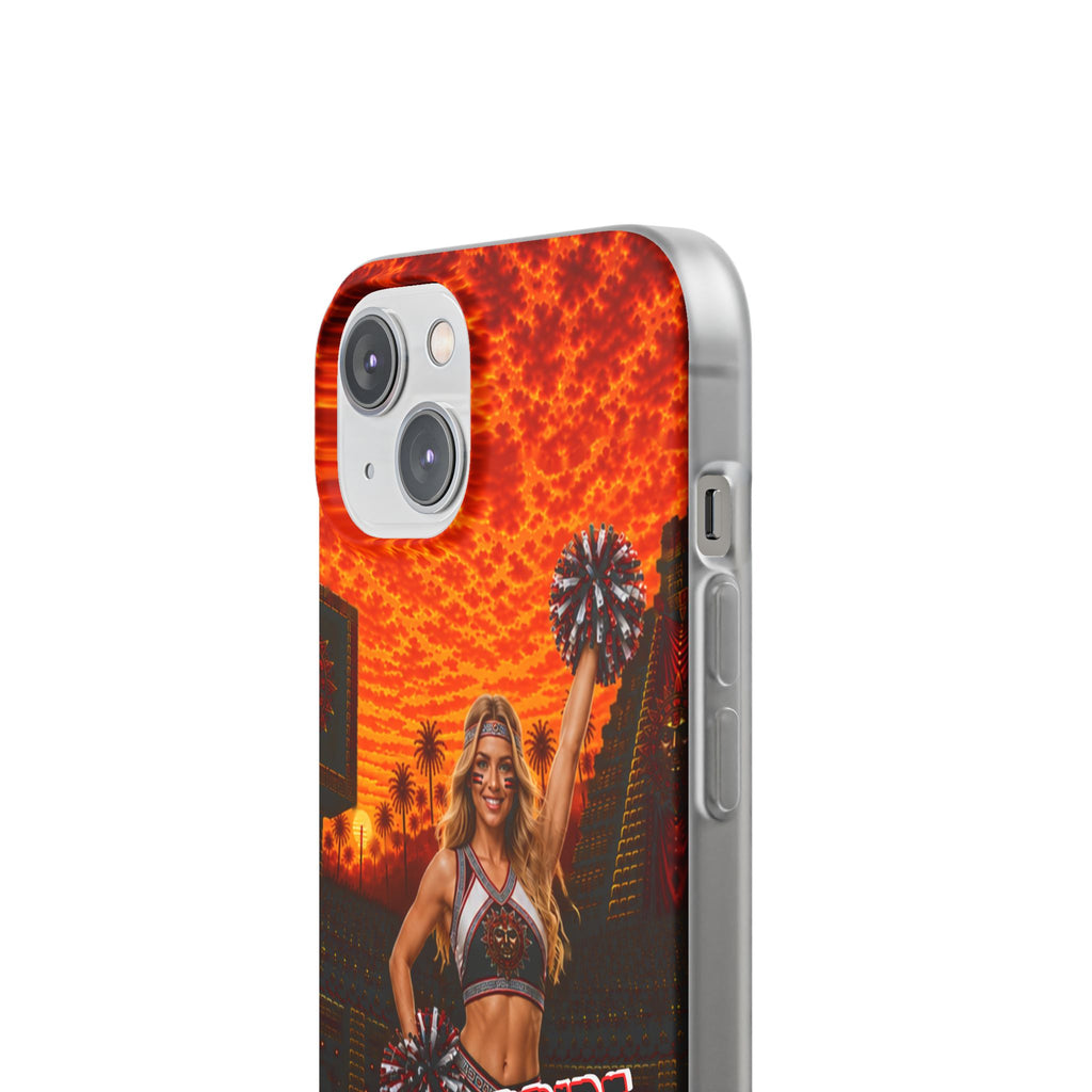 Aztec Cheerleader Warrior – Flexi Phone Case (iPhone & Samsung • Clear TPU • Made & Shipped in the USA • 🚚 FREE USA Shipping • Personalized Option)