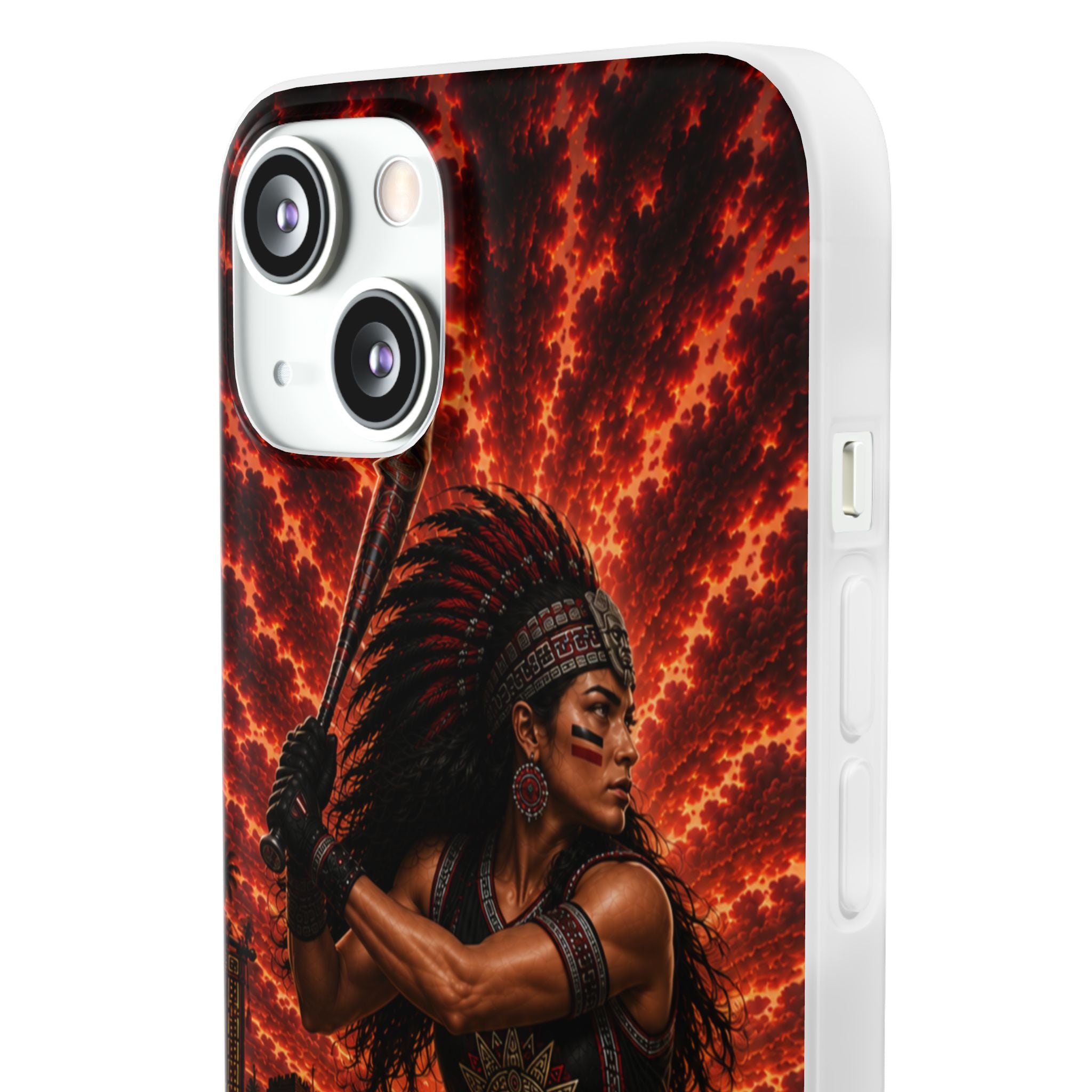 Aztec Softball Warrior – Flexi Phone Case (iPhone & Samsung • Clear TPU • Made & Shipped in the USA • 🚚 FREE USA Shipping • Personalized Option)