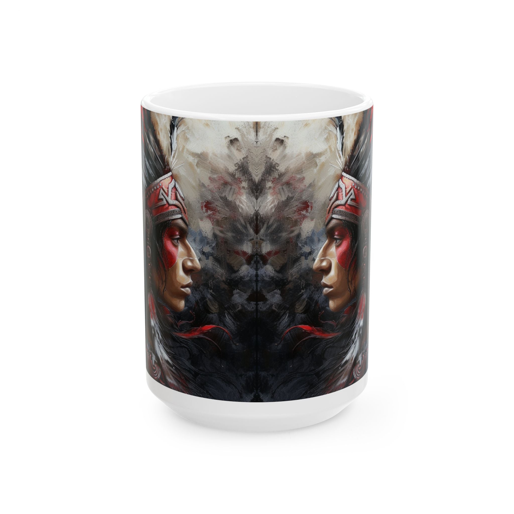 Aztec Silent Warrior – Ceramic Mug (11oz, 15oz • Dishwasher & Microwave Safe • Made in USA • Personalized Option)