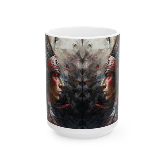 Aztec Silent Warrior – Ceramic Mug (11oz, 15oz • Dishwasher & Microwave Safe • Made in USA • Personalized Option)