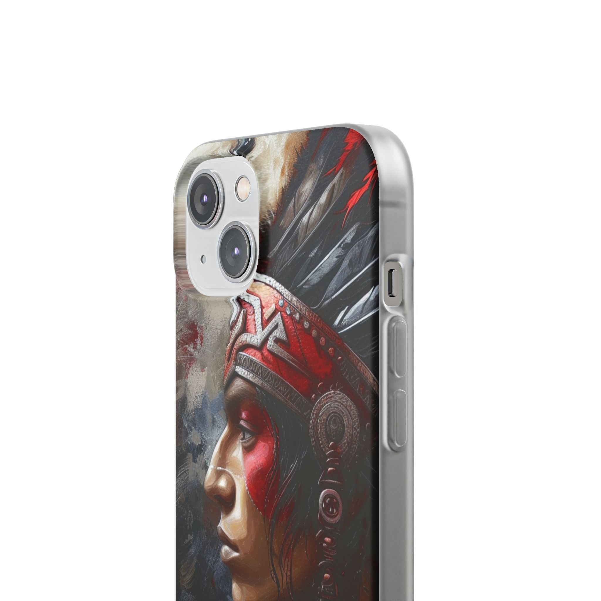 Aztec Silent Warrior – Flexi Phone Case (iPhone & Samsung • Clear TPU • Made in USA • Personalized Option)