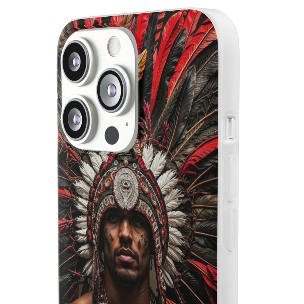 Aztec Warrior Eagle – Flexi Phone Case (iPhone & Samsung • Clear TPU • Made in USA • Personalized Option)