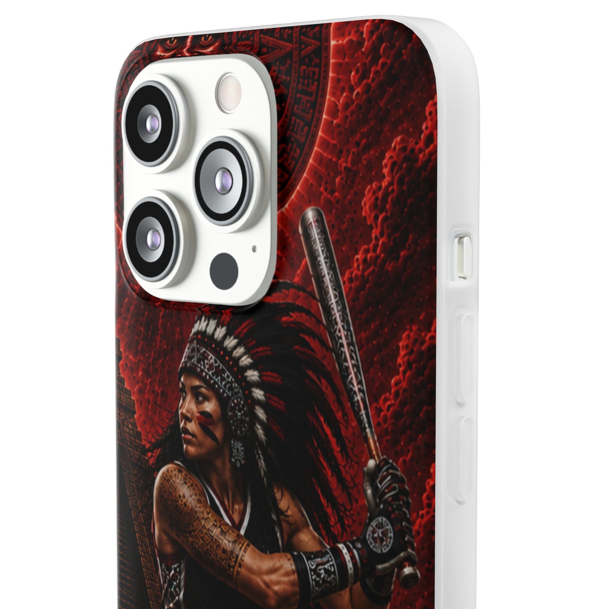 Aztec Softball Warrior – Flexi Phone Case (iPhone & Samsung • Clear TPU • Made in USA • Personalized Option)