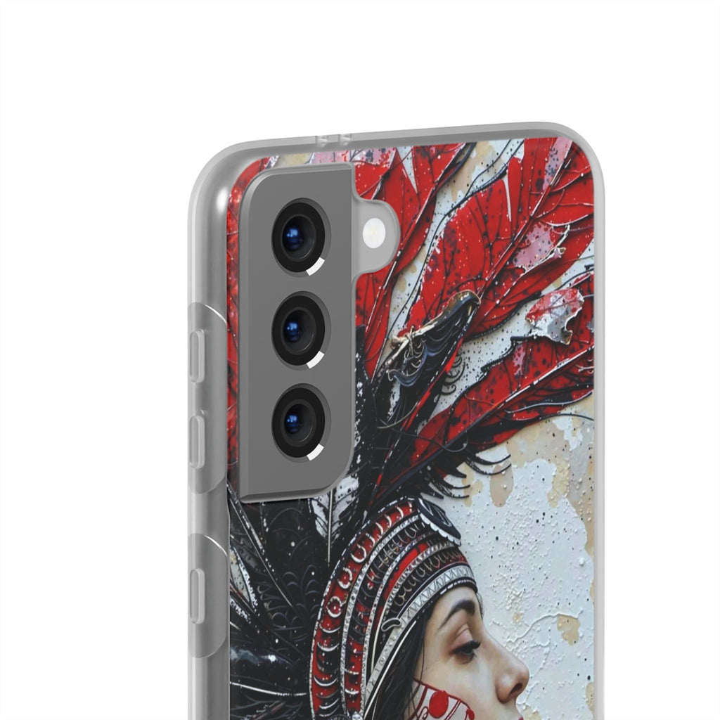 Aztec Silent Goddess – Flexi Phone Case (iPhone & Samsung • Clear TPU • Made in USA • Personalized Option)