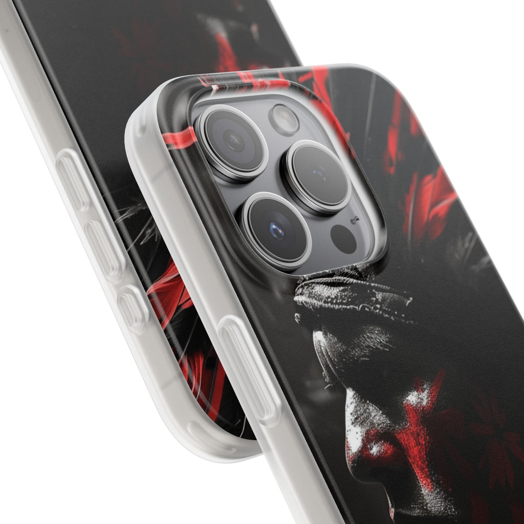 Aztec Jaguar Warrior – Flexi Phone Case (iPhone & Samsung • Clear TPU • Made in USA • Personalized Option)
