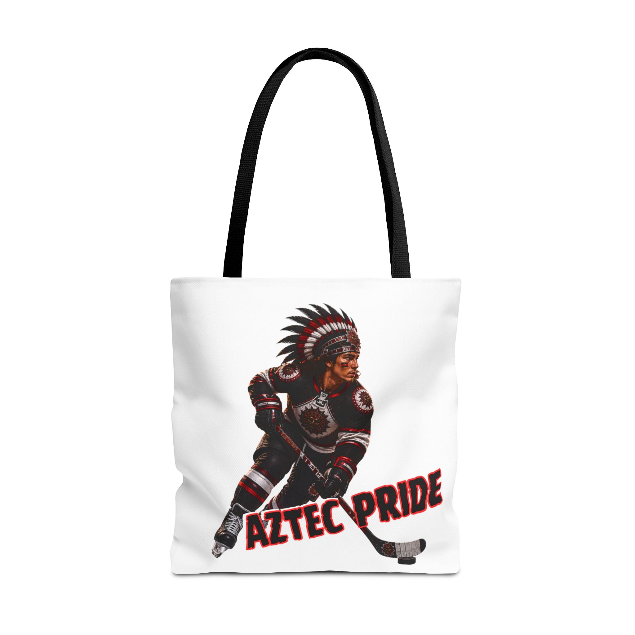 Aztec Hockey Warrior Tote Bag | Aztec-Inspired AI Art • Made & Shipped in the USA • 🚚 FREE USA Shipping • FREE Personalization