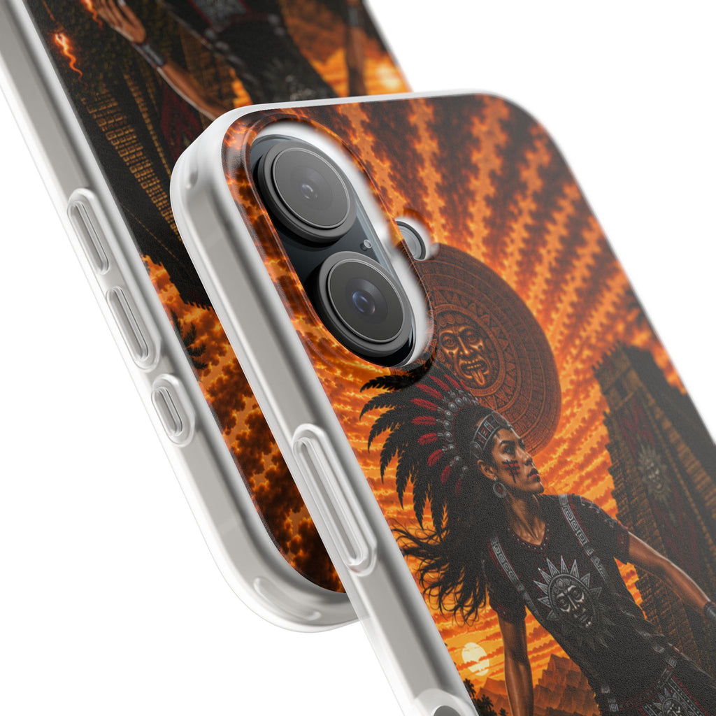 Aztec Soccer Female Warrior – Flexi Phone Case (iPhone & Samsung • Clear TPU • Made & Shipped in the USA • 🚚 FREE USA Shipping • Personalized Option)