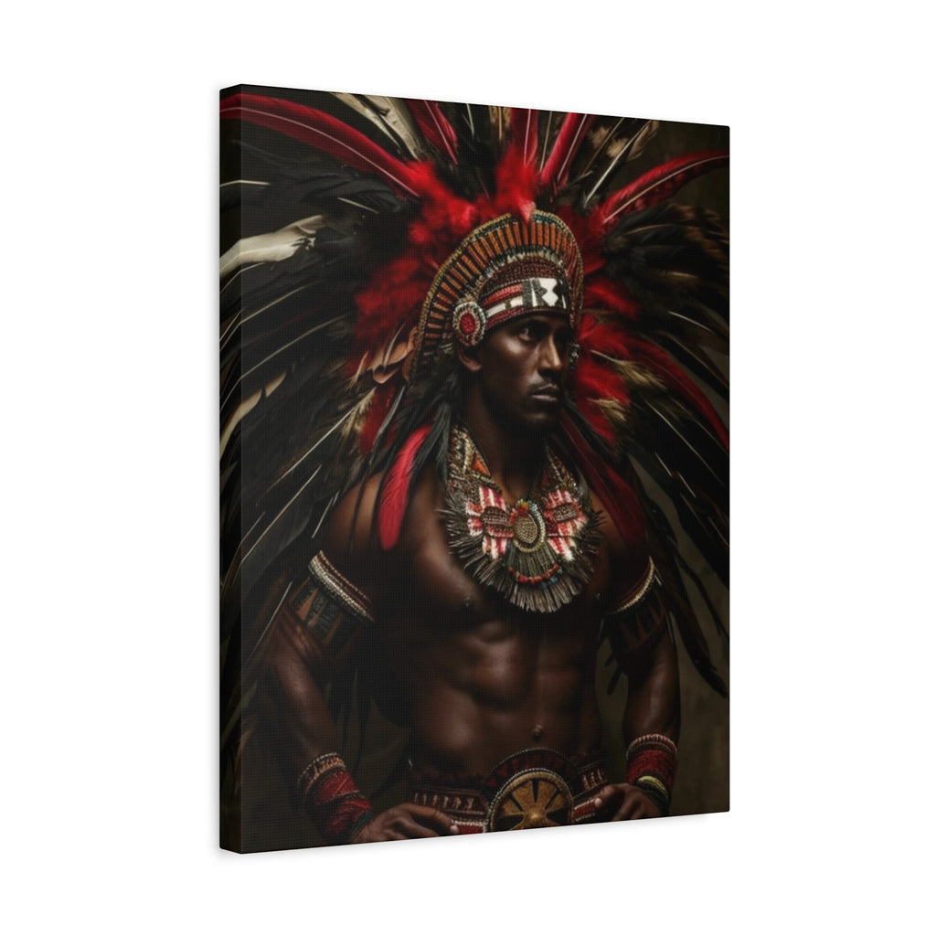 Aztec Panther Warrior – Bold Aztec Wall Art Canvas