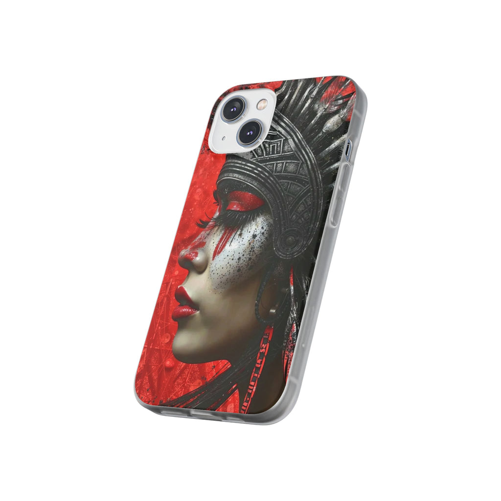 Aztec Fearless Goddess – Flexi Phone Case (iPhone & Samsung • Clear TPU • Made in USA • Personalized Option)