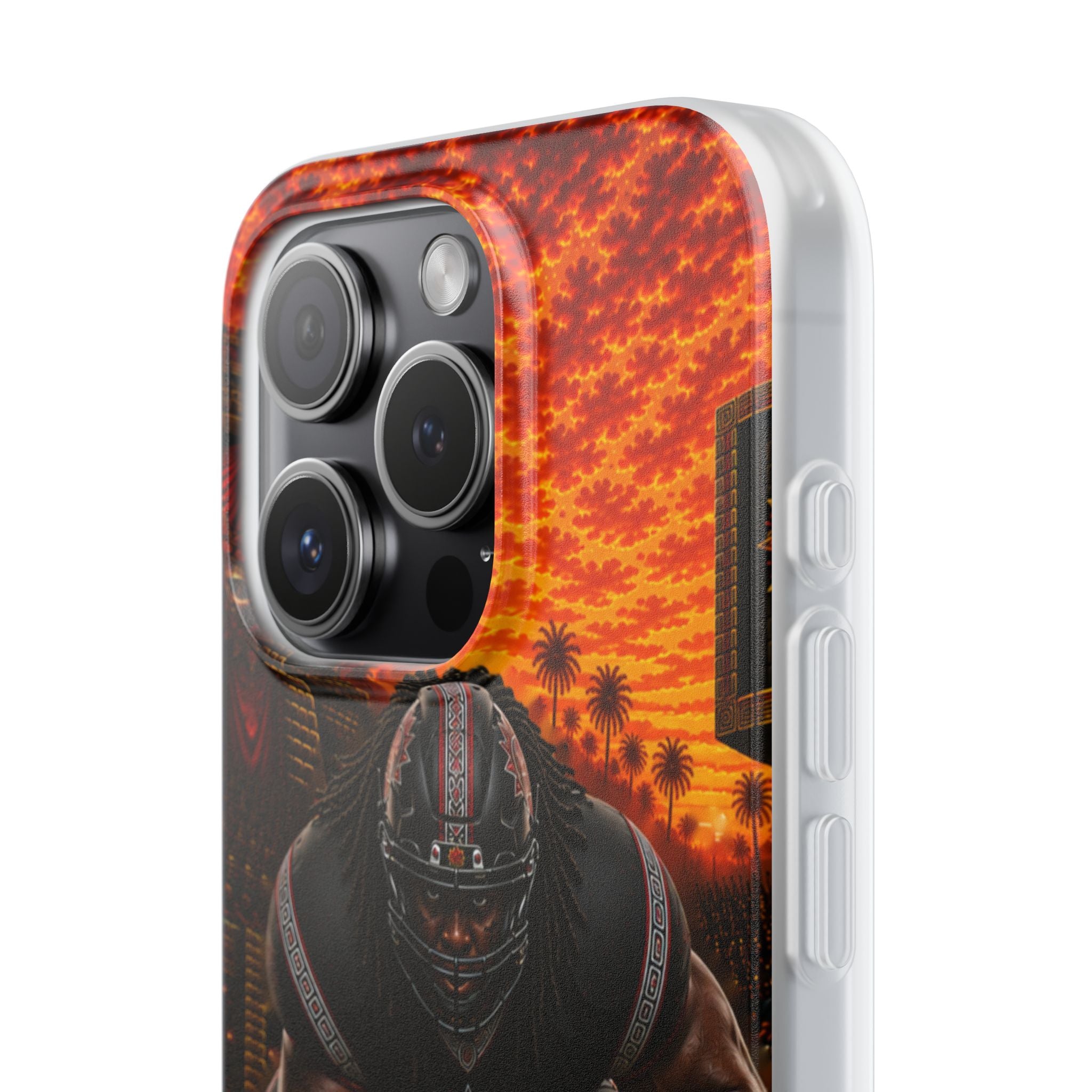 Aztec Football Warrior – Flexi Phone Case (iPhone & Samsung • Clear TPU • Made & Shipped in the USA • 🚚 FREE USA Shipping • Personalized Option)