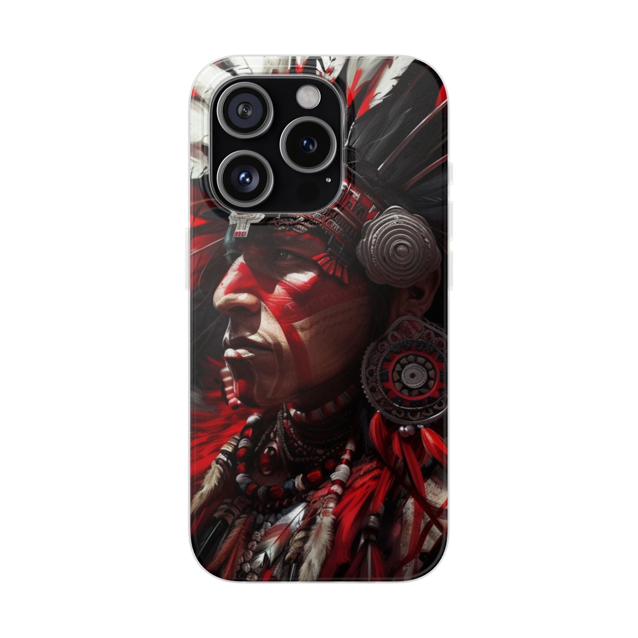 Aztec Loyal Warrior – Flexi Phone Case (iPhone & Samsung • Clear TPU • Made in USA • Personalized Option)