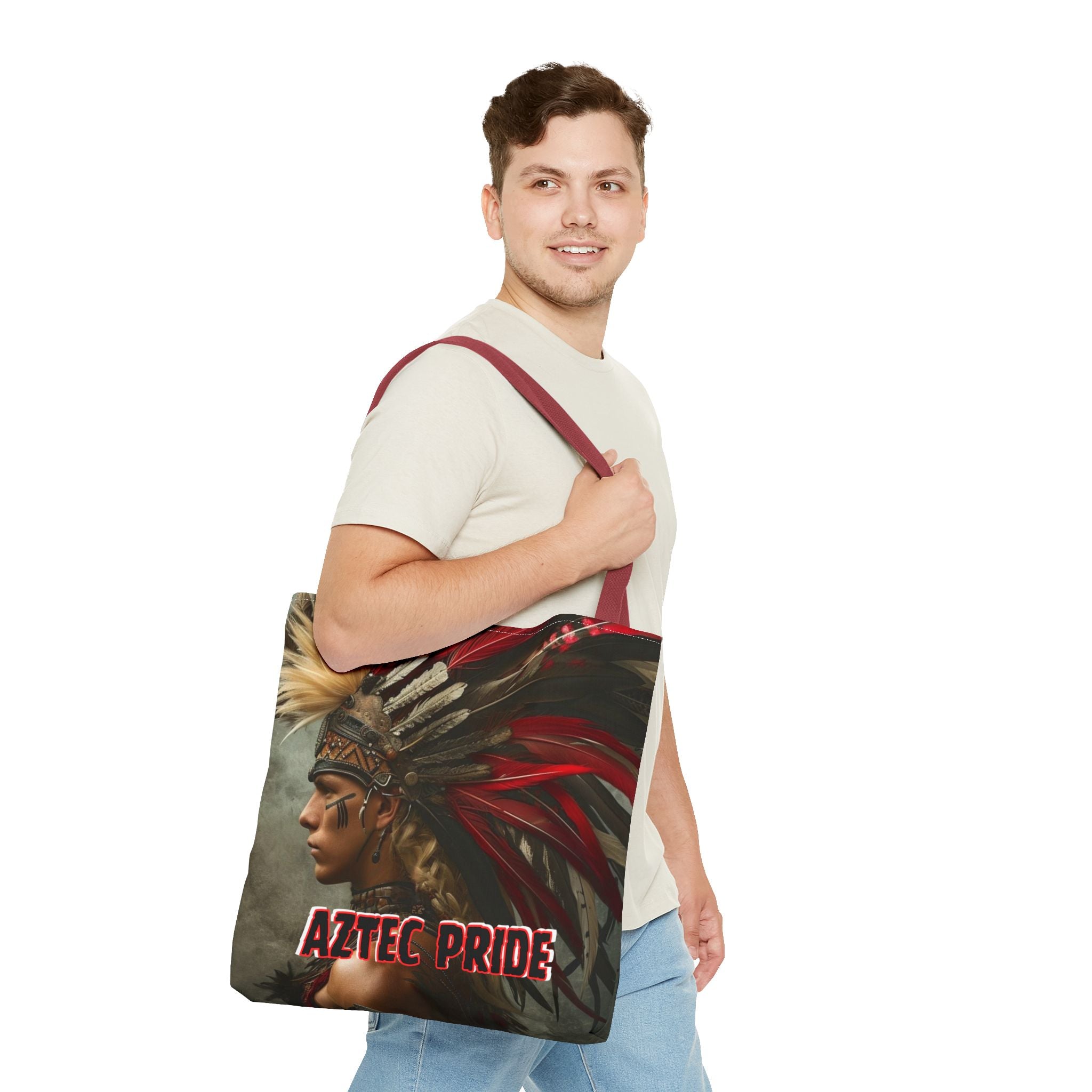 Aztec Storm Warrior Tote Bag – Aztec-Inspired Reusable Shopping Bag | GringoArte