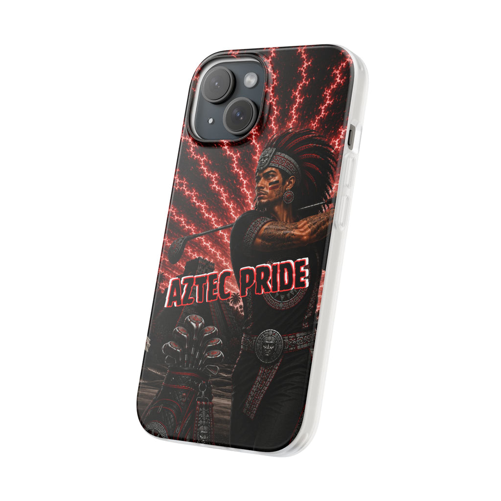 Aztec Golf Male Warrior – Flexi Phone Case (iPhone & Samsung • Clear TPU • Made & Shipped in the USA • 🚚 FREE USA Shipping • Personalized Option)
