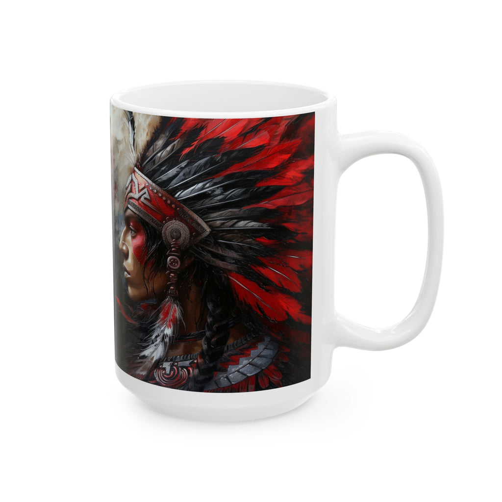 Aztec Silent Warrior – Ceramic Mug (11oz, 15oz • Dishwasher & Microwave Safe • Made in USA • Personalized Option)