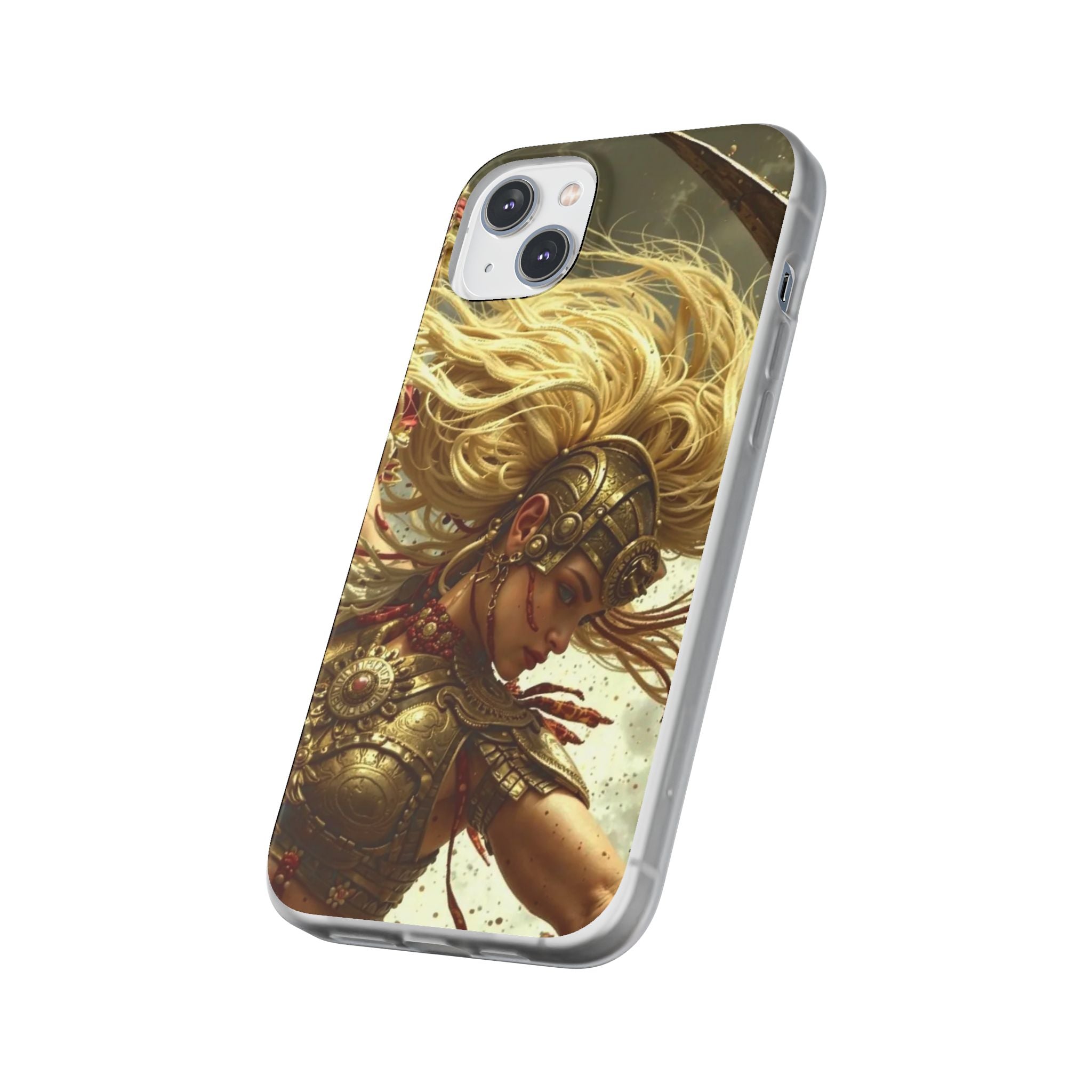 Aztec Iron Queen – Flexi Phone Case (iPhone & Samsung • Clear TPU • Made in USA • Personalized Option)