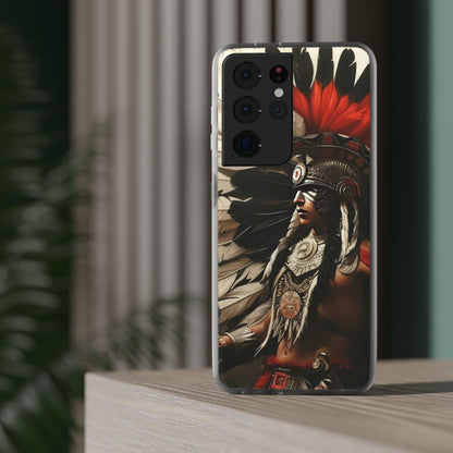 Aztec Fierce Warrior – Flexi Phone Case (iPhone & Samsung • Clear TPU • Made in USA • Personalized Option)