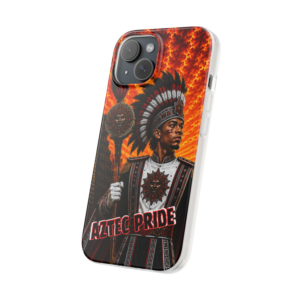 Aztec Drum Major Warrior – Flexi Phone Case (iPhone & Samsung • Clear TPU • Made & Shipped in the USA • 🚚 FREE USA Shipping • Personalized Option)
