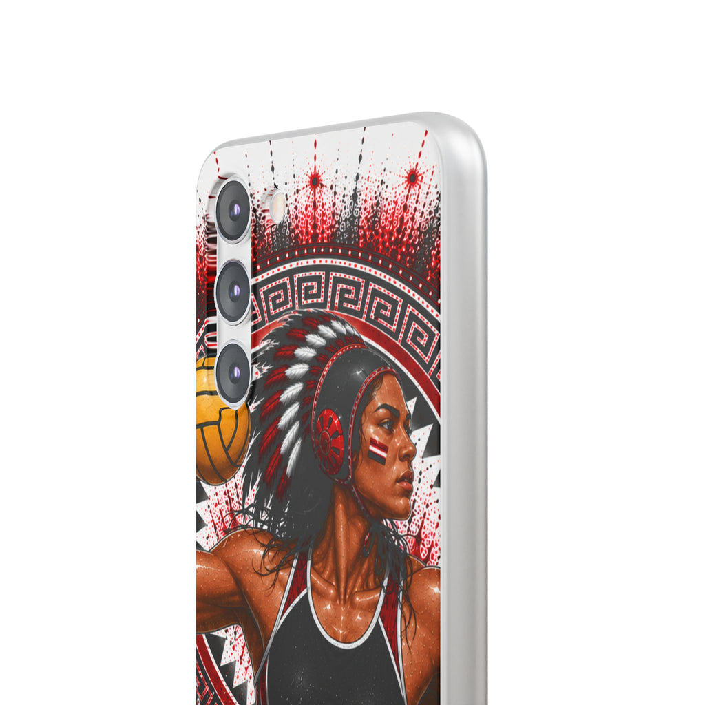 Aztec Water Polo Warrior – Flexi Phone Case (iPhone & Samsung • Clear TPU • Made in USA • Personalized Option)