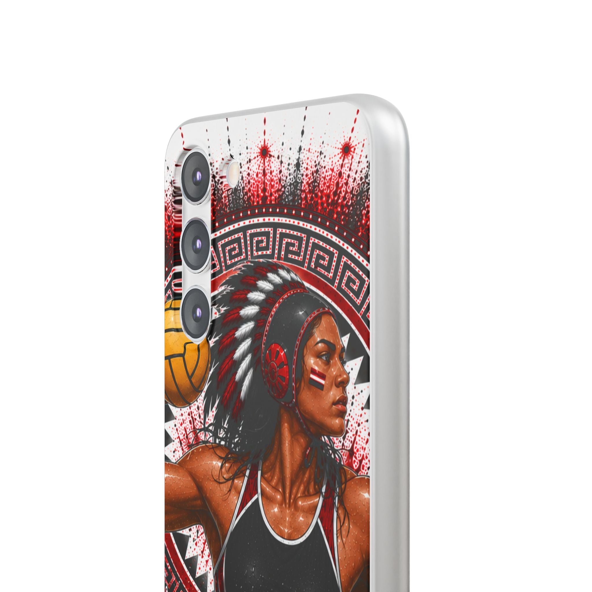 Aztec Water Polo Warrior – Flexi Phone Case (iPhone & Samsung • Clear TPU • Made in USA • Personalized Option)