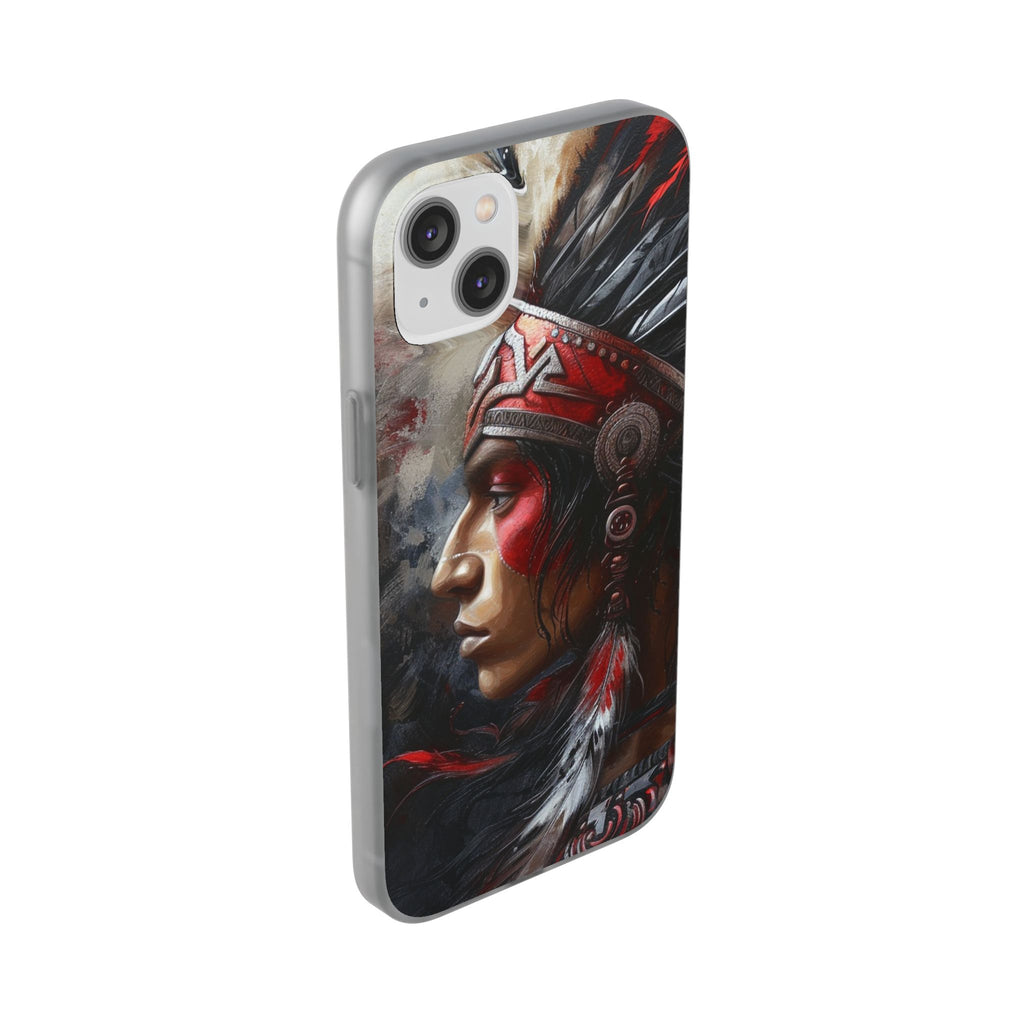 Aztec Silent Warrior – Flexi Phone Case (iPhone & Samsung • Clear TPU • Made in USA • Personalized Option)